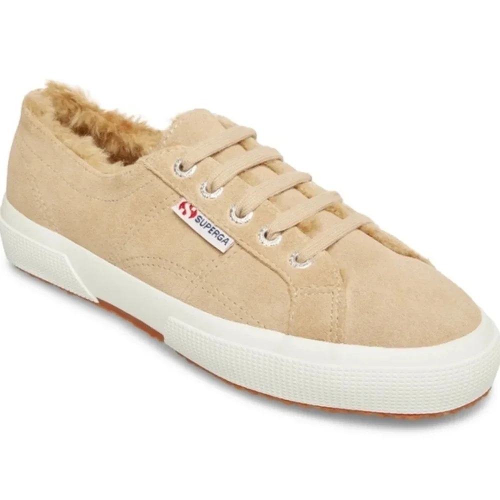 NEW Superga‎ Fur lined Suede Sneaker
